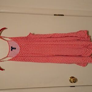GAP Pink/White Ruffled Tiered Sundress Spaghetti Strap Summer Dress XXL